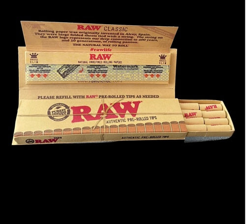 Raw king size slim + pre-rolled Tips